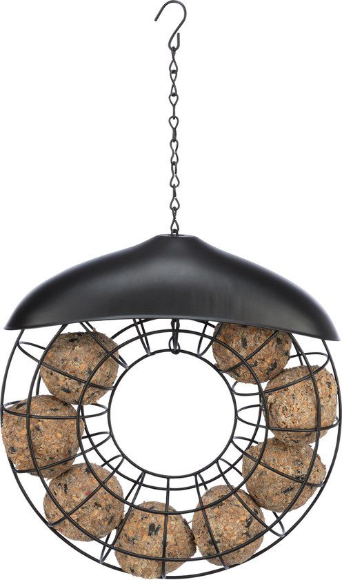 Trixie Mezenbolhouder Rond Met Dak Zwart - 24X8X8 CM