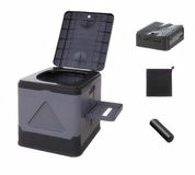 Azomor® Toilette de camping pliable avec une capacité de 20 litres pour une utilisation en extérieur et en cas d'urgence - Gris