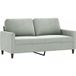 Canapé 2 places gris clair 140 cm velours