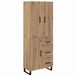 vidaXL Highboard Artisan Chêne 69,5 x 34 x 180 cm