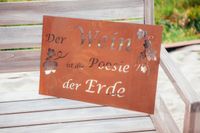 Edelrost: Table à poèmes "Vin et Poésie
