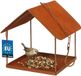 KOTARBAU® Vogelvoederhuisje, Metaal, 18x18x20,5 cm, Rustutseende, Hangend Vogelvoederhuisje, met Keten en Haak voor Buiten Weerbestendig, Tuindecoratie, Balkon