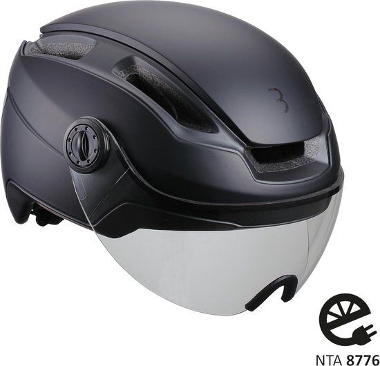 BBB Cycling Indra FaceShield Helm - Mat Zwart Transparant - M - Speed Pedelec Helm met Vizier - NTA 8776 Gecertificeerd
