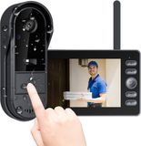 Winnes Bol Video Deurbel Camera - met 4,3-inch scherm monitor - Draadloze visuele intercom voor binnen - Nachtzicht - Dual Way Audio - Geen app/wifi nodig