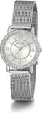 Guess Dames Horloge GW0534L1 Staal Quartz Zilverkleurig Wijzerplaat Zirkonia Meshband