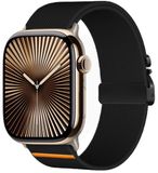 By Qubix - Nylon bandje met Parachute sluiting - Zwart - Geschikt voor Apple Watch 44mm / 45mm / 46mm / 49mm