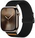 By Qubix - Nylon bandje met Parachute sluiting - Zwart - Geschikt voor Apple Watch 44mm / 45mm / 46mm / 49mm