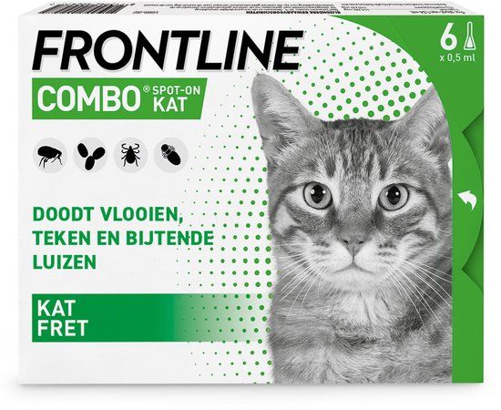 Frontline Combo Anti vlooienmiddel en tekenmiddel Kat 6 pipetten