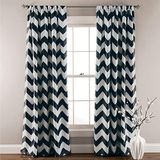 Lush Decor Chevron Lichtfiltering Gordijnpaneel, 213,4 cm x 132 cm, zwart, set van 2