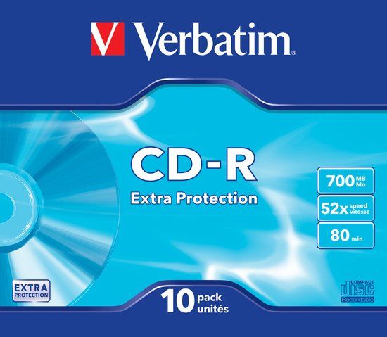 Verbatim CD-R Extra Protection - 10 stuks - 700MB - 52x - Slimcase