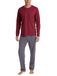 CALIDA Heren Pyjama Lang Katoen XL Marine/Bordeaux/Wit