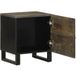 Table de chevet noire 40x33x46 cm bois de manguier massif