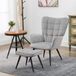 FloraGrace Fauteuil met Hocker - Lichtgrijs