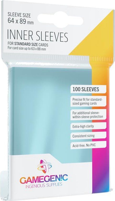 Gamegenic Inner Sleeves - Perfect Fit - 100 stuks - Trading Cards