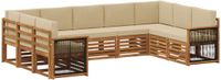 vidaXL - Bank loungeset - 7-delig - Naturel - Massief Acacia Hout en Polyester