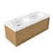 Saniclass Holz Frame Badkamermeubelset - 120x45x43.5cm - Palermo keramische wastafel wit - 2 wasbakken - 2 kraangaten - 1 lade - mat eiken natural (hout) SW1420772/SW24921