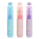 Back2Fun Markeerstiften met 3D-design en holografisch lichaam, afgeschuinde punt voor schoolbenodigdheden, pasteltinten, 3 stuks
