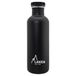Laken RVS fles 1000ml Basic Steel Bottle - RVS dop, Zwart