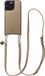 AVY Leren Hoesje Geschikt voor Apple iPhone 14 Pro Max | Compatibel met MagSafe | Leather Case met Telefoonkoord | Crossbody | Beige