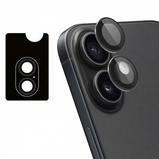 imoshion Camera Lens Protector - Geschikt voor Apple iPhone 17 / 16 Plus / 16 - 2 Pack - Zwart