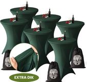 Aventara Statafelrok Donker Groen x 6 – ∅80-85 x 110 cm met Opbergtas – Statafelhoes Stretch Stof – Kras- en Vouwvrije Statafel Rok Extra Dik – Sta Tafelrok 6 Stuks – Statafelhoezen Voor Horeca, Evenementen, Feest, Bruiloft en Partijen