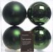 Decoris Kerstballen - 4 stuks - donkergroen - 10 cm - kunststof