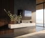 Cuor Lowboard 200 cm Keramik Laminam® Travertino Bianco Creme-Weiß 1 porte 1 tiroir suspendu