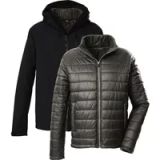 killtec heren Outdoorjas/3 in 1 functionele jas met capuchon en inritsbare gewatteerde jas KOW 95 MN JCKT, schwarz, S, 43492-000
