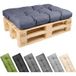Garronda Coussin de palette 120x80 cm 12 cm hydrofuge résistant aux UV et à l'eau pour banquette palette GD-0252 bleu marine