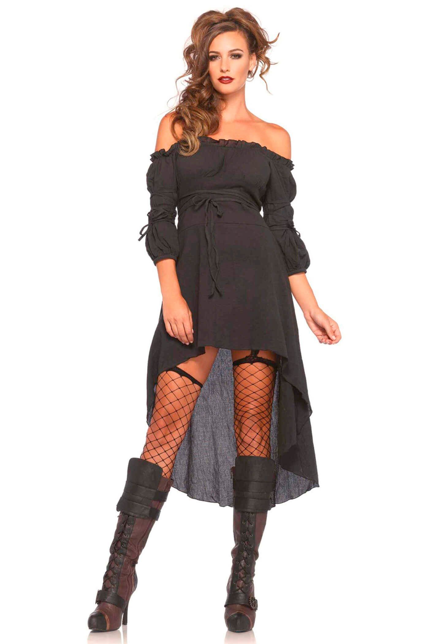 Leg Avenue Vintage Jurk - Zwart - Katoen