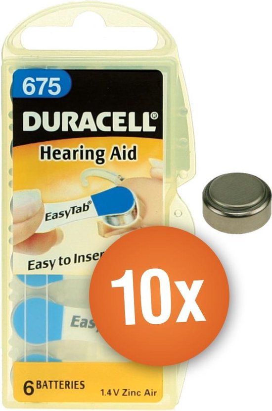 Duracell Hearing Aid Batteries - Type 675 - 60 Pack