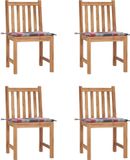 Teak chaises de jardin 4 pièces avec coussins teck massif