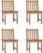 Teak chaises de jardin 4 pièces avec coussins teck massif