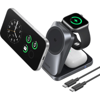 Anker MagGo 3-in-1 Vouwbare Draadloze Oplader 25W Zwart