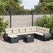 Maison Exclusive - Ensemble de meubles de jardin 9 pièces avec canapé et coussins, noir, en polyrotin