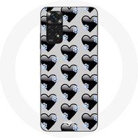 Maniacase Hoesje voor Xiaomi Redmi Note 11 4G Zwart hart achtergrond