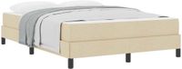 vidaXL Boxspring lit tissu crème 160 x 200 cm