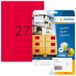 HERMA 5045 neon etiketten A4 (63,5 x 29,6 mm, 20 vellen, papier, mat) zelfklevend, bedrukbaar, permanent klevende gekleurde etiketten, 540 etiketten voor printer, neon rood