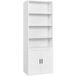 Vasagle – Bibliothèque Haute 6 Niveaux Avec Portes – Rangement Ouvert 24 X 60 X 175 Cm – Panneaux Aggloméré Et Mdf – Couleur Blanc Nuage