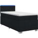 Maison Exclusive - Lit à lattes avec sommier intégré, matelas et éclairage LED noir, 100 x 200 cm, revêtement en tissu