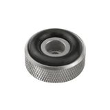 Dynavox Set van 4 mini-apparaatpoten met gekartelde aluminium voor HiFi-apparaten zoals luidsprekers, versterkers en platenspelers, zilver