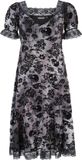 Jawbreaker Flocked Skull Lace Trim Midi Dress Dames Midi-jurk - zwart/grijs - M