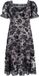 Jawbreaker Flocked Skull Lace Trim Midi Dress Dames Midi-jurk - zwart/grijs - M