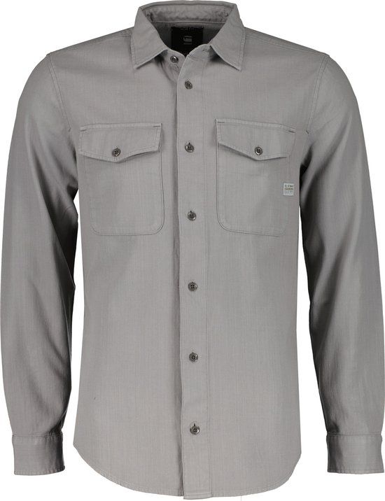 G-Star Overhemd - Slim Fit - Grijs - L - Mannen