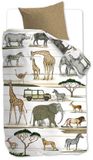 Beddinghouse Kids Jeep Safari dekbedovertrek - Eenpersoons - 100x135 - Naturel