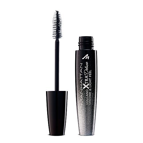 MANHATTAN Volcano Xtra Deluxe Volume and Light Feel Mascara, mascara voor volumineuze, intense zwarte wimpers zonder zwaar gevoel, kleur Deep Black 1010Z, 1 x 10 ml