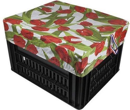 HOOODIE Box M, Tulips Red - Voor fietsmand - Rood - Kunststof