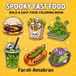 Spooky Fast Food Bold & Easy Food Coloring Book for Teens and Adults