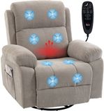 Homcom Beige Chenille Massage Recliner Sofa