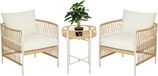 Outsunny Set de meubles de jardin en rotin PE, Polyester Jaune